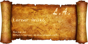Lerner Anikó névjegykártya